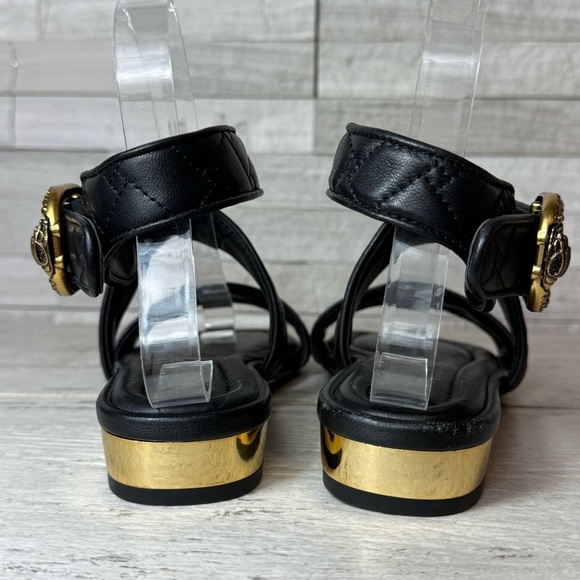 KURT GEIGER Mayfair Black Quilted Leather Ankle Strap SANDALS Black NEW Size 36 - Picture 7 of 13